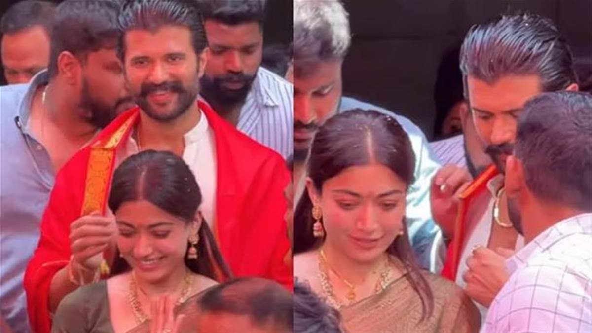 ਵਿਆਹ ਤੋਂ ਤਿੰਨ ਦਿਨ ਬਾਅਦ ਤਿਰੁਪਤੀ ਬਾਲਾਜੀ ਮੰਦਰ ਪਹੁੰਚੇ Rashmika-Vijay, ਨਵੀਂ ਨਿਵੇਲੀ ਲਾੜੀ ਦੇ ਲੁੱਕ 'ਚ ਖਿੱਚਿਆ ਧਿਆਨ