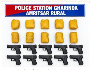 ਦਸ ਵਿਦੇਸ਼ੀ ਪਿਸਤੌਲ ਤੇ 10 ਕਿਲੋ ਤੋਂ ਵੱਧ ਹੈਰੋਇਨ ਸਮੇਤ ਚਾਰ ਗ੍ਰਿਫ਼ਤਾਰ, ਸਪਲਾਈ ਗਿਰੋਹ ਦਾ ਪਰਦਾਫਾਸ਼