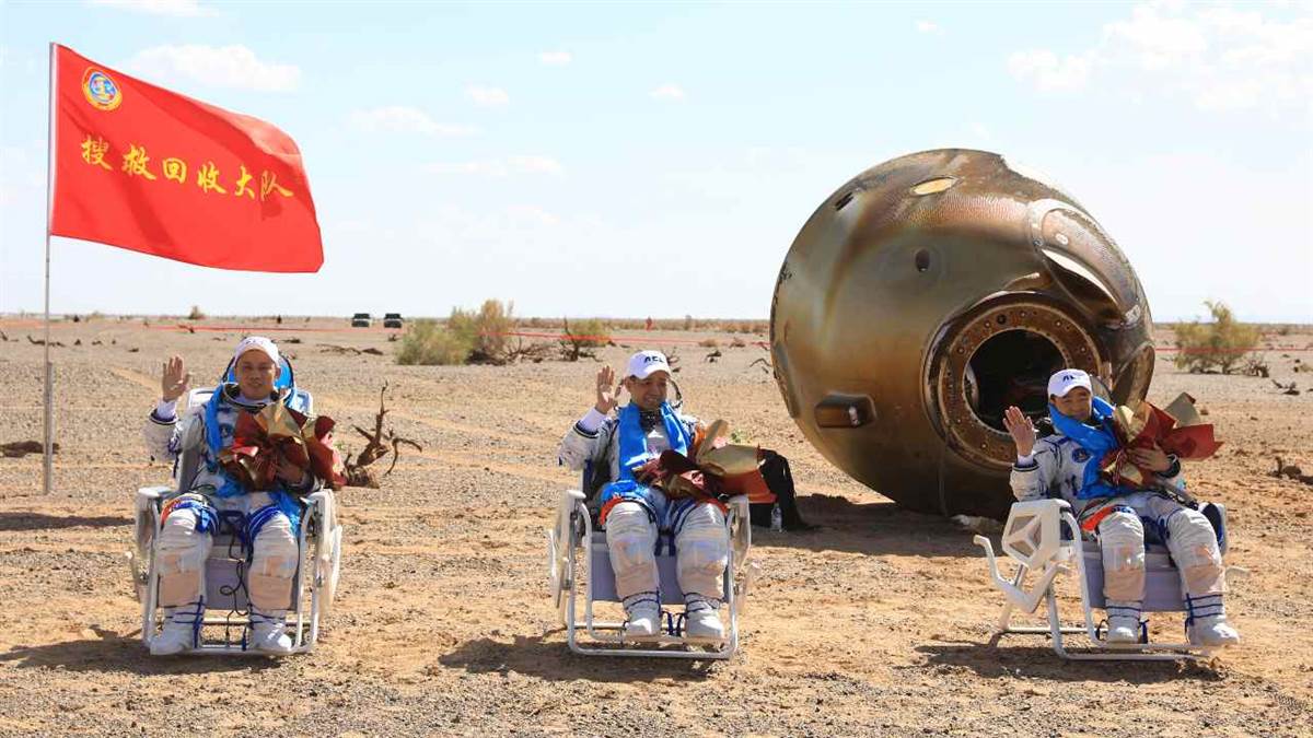 Three astronauts returned to earth after six months said  felt better to be back on their motherland