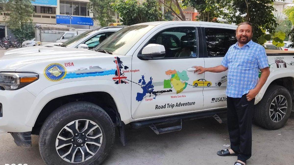 America to India By Car Lakhwinder Singh reached India by car from America traveled to 20 countries in 34 days