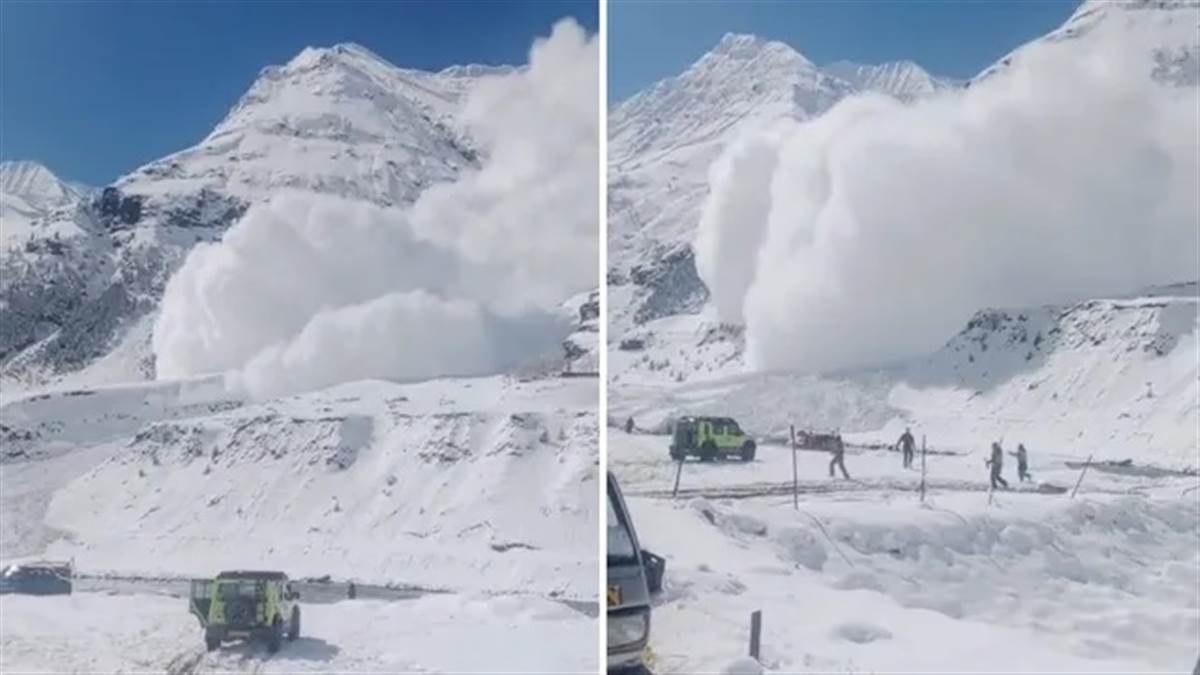ਅਟਲ ਟਨਲ ਦੇ ਕੋਲ ਡਿੱਗਿਆ ਬਰਫ਼ਾਨੀ ਤੋਦਾ, ਸੈਲਾਨੀਆਂ ਤੱਕ ਪਹੁੰਚਿਆ ਬਰਫ਼ ਦਾ ਗੁਬਾਰ; ਸੀਟੀਆਂ ਤੇ ਰੌਲਾ ਪਾ ਕੇ ਲੋਕਾਂ ਨੂੰ ਕੀਤਾ ਸੁਚੇਤ