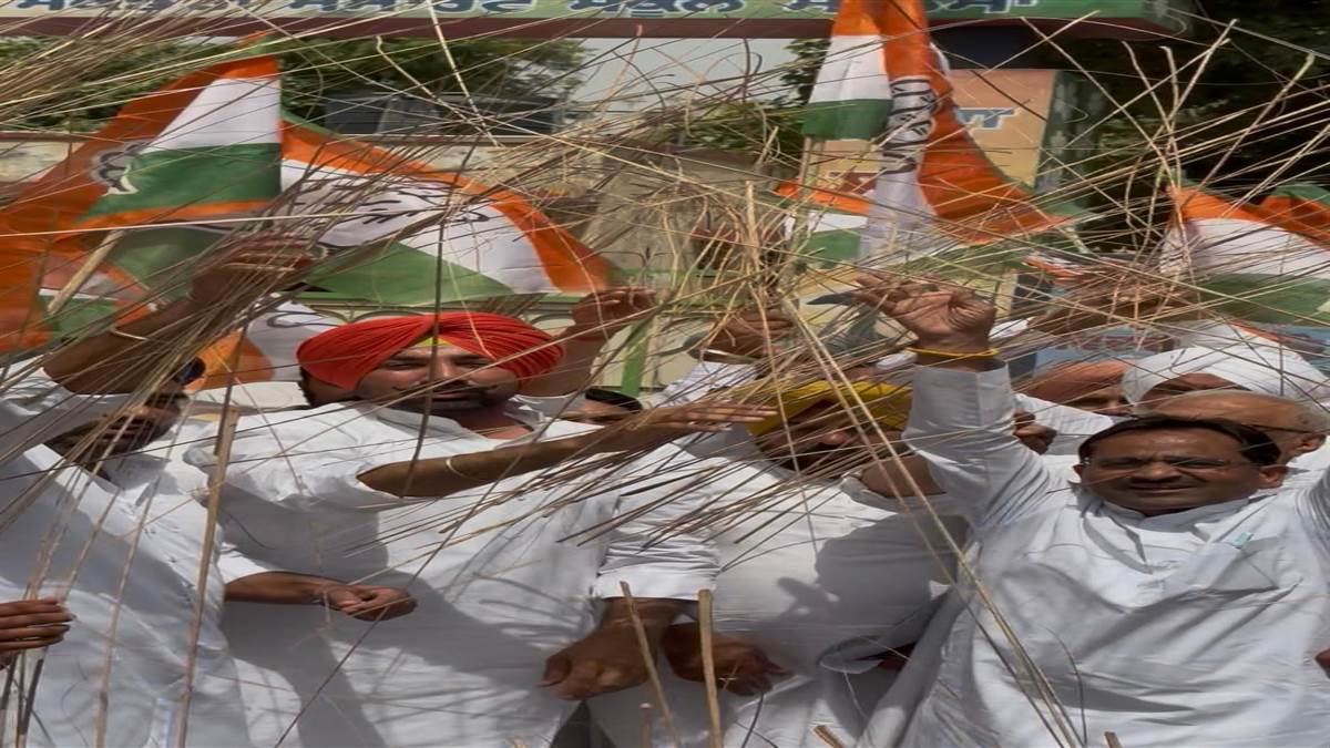 ਵਿਧਾਇਕ ਦੀ ਰਿਹਾਇਸ਼ ਅੱਗੇ ਧਰਨਾ ਦੇ ਕਾਂਗਰਸੀਆਂ ਨੇ ਝਾੜੂ ਕੀਤਾ ਤੀਲਾ ਤੀਲਾ