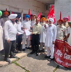 ਕੁੱਲ ਹਿੰਦ ਕਿਸਾਨ ਸਭਾ ਵੱਲੋ ਐੱਸਡੀਐੱਮ ਨੂੰ ਮੰਗ ਪੱਤਰ