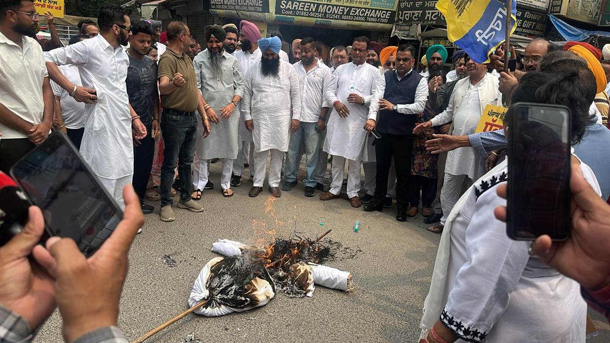 ਈਡੀ ਦੀ ਕਾਰਵਾਈ ਖ਼ਿਲਾਫ਼ 'ਆਪ' ਵਰਕਰਾਂ ਦਾ ਭਾਜਪਾ ਦਫ਼ਤਰ ਅੱਗੇ ਰੋਸ ਪ੍ਰਦਰਸ਼ਨ, ਕੇਂਦਰ ਸਰਕਾਰ ਖ਼ਿਲਾਫ਼ ਕੀਤੀ ਨਾਅਰੇਬਾਜ਼ੀ