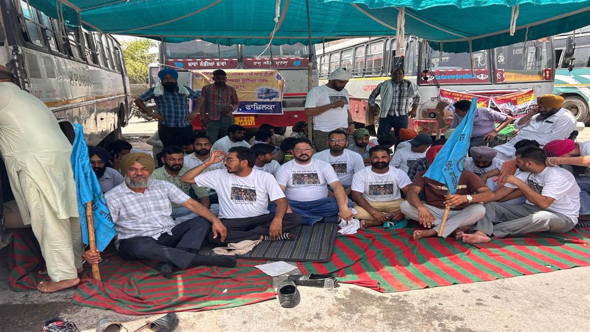 ਫ਼ਾਜ਼ਿਲਕਾ 'ਚ ਬੱਸ ਸੇਵਾਵਾਂ ਪੂਰੀ ਤਰ੍ਹਾਂ ਠੱਪ, ਮੁਲਾਜ਼ਮਾਂ ਵੱਲੋਂ ਦੂਜੇ ਦਿਨ ਵੀ ਚੱਕਾ ਜਾਮ
