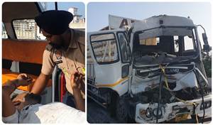 CNG ਸਿਲੰਡਰਾਂ ਨਾਲ ਭਰੇ ਟਰੱਕ ਤੇ ਰੇਤੇ ਦੇ ਟਿੱਪਰ ਦੀ ਜ਼ਬਰਦਸਤ ਟੱਕਰ, ਕੈਬਿਨ ਅੰਦਰ ਫਸਿਆ ਡਰਾਈਵਰ; ਲੋਕਾਂ ਨੇ ਕੱਢਿਆ ਬਾਹਰ
