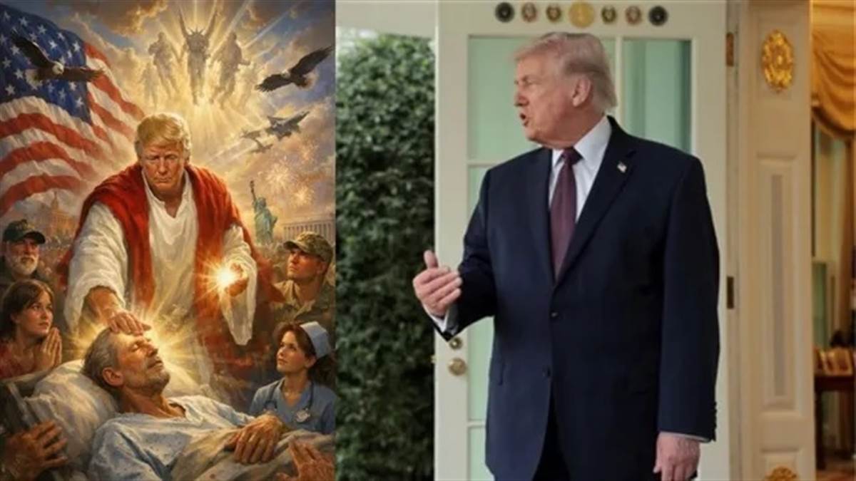 ਪਹਿਲਾਂ ਸ਼ਾਂਤੀ ਦਾ ਦੂਤ, ਹੁਣ ਖ਼ੁਦ ਨੂੰ ਭਗਵਾਨ ਦੱਸ ਰਹੇ ਨੇ ਟਰੰਪ... ਵਿਵਾਦ ਤੋਂ ਬਾਅਦ ਈਸਾ ਮਸੀਹ ਵਾਲੀ AI ਤਸਵੀਰ ਕੀਤੀ ਡਿਲੀਟ
