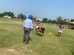 Distt level kabbadi circle style power lifting and volleball competition