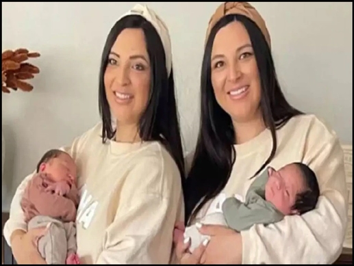 Weird News Strange coincidence with twin sisters mothers born at the same time giving birth to sons