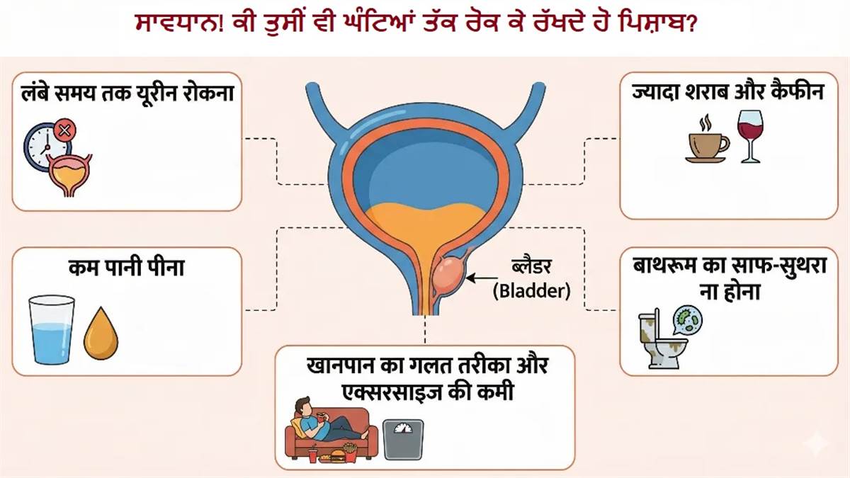 ਸਾਵਧਾਨ! ਘੰਟਿਆਂ ਤੱਕ ਰੋਕ ਕੇ ਰੱਖਦੇ ਹੋ ਪਿਸ਼ਾਬ? ਬਲੈਡਰ ਹੀ ਨਹੀਂ, ਕਿਡਨੀ ਲਈ ਵੀ ਜਾਨਲੇਵਾ ਹੋ ਸਕਦੀਆਂ ਹਨ ਇਹ 5 ਆਦਤਾਂ