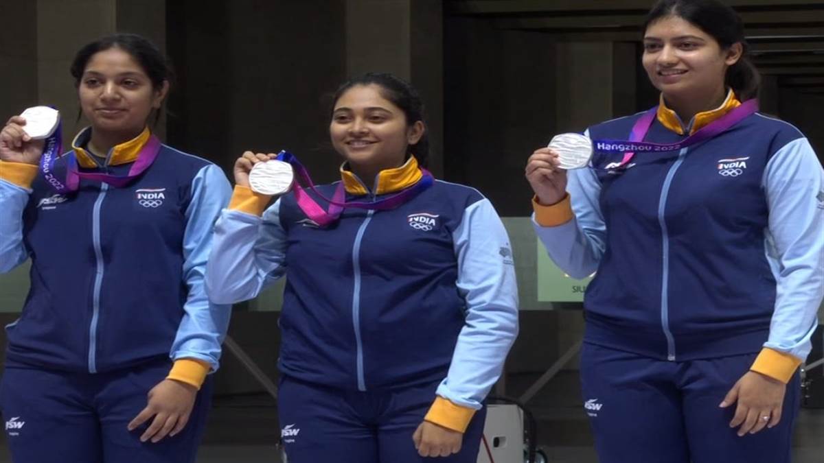 Asian Games 2023 Indias first medal women team aims for silver medal in  shooting | ਭਾਰਤ ਦੀ ਝੋਲੀ 'ਚ ਆਇਆ ਪਹਿਲਾ ਮੈਡਲ, ਸ਼ੂਟਿੰਗ 'ਚ ਮਹਿਲਾ ਟੀਮ ਨੇ ਲਾਇਆ  ਸਿਲਵਰ ਮੈਡਲ 'ਤੇ ਨਿਸ਼ਾਨਾ