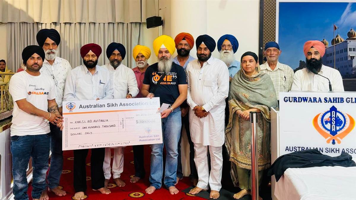 ਪੰਜਾਬ ਹੜ੍ਹ ਪੀੜਤਾਂ ਦੀ ਮਦਦ ਲਈ ਆਸਟ੍ਰੇਲੀਆਈ ਸੰਗਤ ਦਾ ਵੱਡਾ ਉਪਰਾਲਾ: ਖ਼ਾਲਸਾ ਏਡ ਨੂੰ 1 ਲੱਖ ਡਾਲਰ ਦੀ ਰਾਸ਼ੀ ਭੇਟ