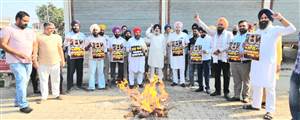 ਅਕਾਲੀ ਦਲ ਨੇ ਝਾੜੂ ਸਾੜ੍ਹ ਕੇ ਪ੍ਰਗਟਾਇਆ ਰੋਸ