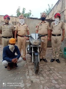ਚੋਰੀ ਦੇ ਮੋਟਰਸਾਈਕਲ ਸਣੇ ਇੱਕ ਕਾਬੂ
