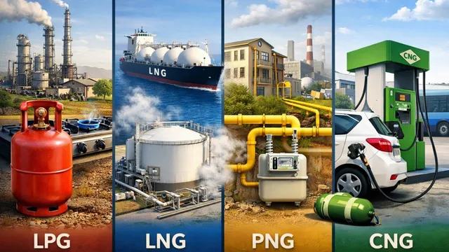 LPG, PNG, CNG ਤੇ LNG 'ਚ ਕੀ ਹੈ ਅੰਤਰ? ਨਾਂ ਸੁਣ ਕੇ ਨਾ ਹੋਵੋ ਕਨਫਿਊਜ਼, ਸੌਖੀ ਭਾਸ਼ਾ 'ਚ ਸਮਝੋ ਕਿਹੜੀ ਗੈਸ ਕਿੱਥੇ ਹੁੰਦੀ ਹੈ ਇਸਤੇਮਾਲ