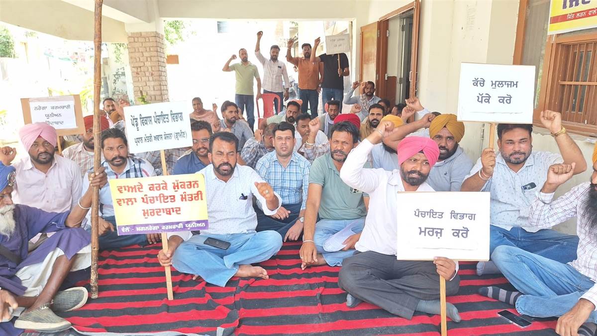 ਨਰੇਗਾ ਮੁਲਾਜ਼ਮਾਂ ਨੇ ਮੰਗਾਂ ਨੂੰ ਲੈ ਕੇ ਕੀਤਾ ਰੋਸ ਪ੍ਰਦਰਸ਼ਨ