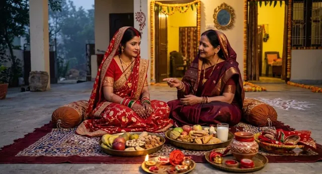 ਕਰਵਾ ਚੌਥ 2026: ਸਰਗੀ ਵੇਲੇ ਲਾਲ, ਹਰਾ ਜਾਂ ਪੀਲਾ? ਜੋਤਸ਼ੀ ਨੇ ਦੱਸਿਆ, ਤੁਹਾਡੀ ਰਾਸ਼ੀ ਲਈ ਕਿਹੜਾ ਰੰਗ ਹੈ ਸ਼ੁਭ