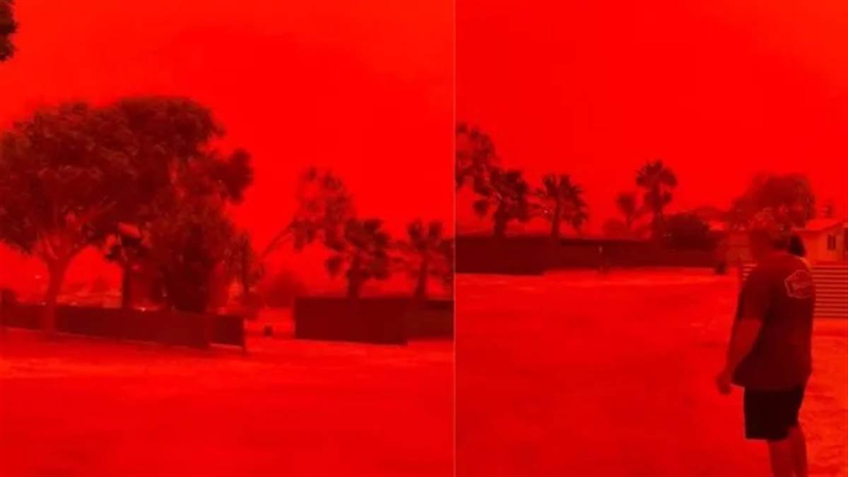 'ਖੂਨ' ਵਾਂਗ ਲਾਲ ਕਿਉਂ ਹੋ ਗਿਆ ਆਸਟ੍ਰੇਲੀਆ ਦਾ ਅਸਮਾਨ? ਰਹੱਸਮਈ ਨਜ਼ਾਰਾ ਦੇਖ ਲੋਕ ਬੋਲੇ-ਕਿਆਮਤ ਆਉਣ ਵਾਲੀ ਹੈ